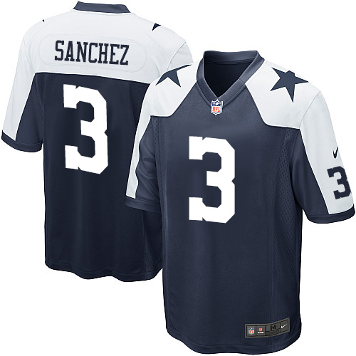 Youth Game Mark Sanchez Nike Jersey Navy Blue Alternate - #3 Throwback NFL Dallas Cowboys